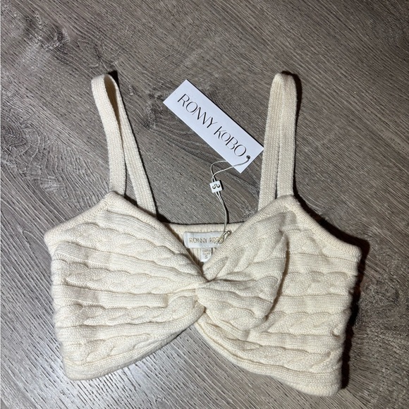 NEW‼️Ronny Kobo Collection Cream Textured Tank Top - Picture 2 of 5